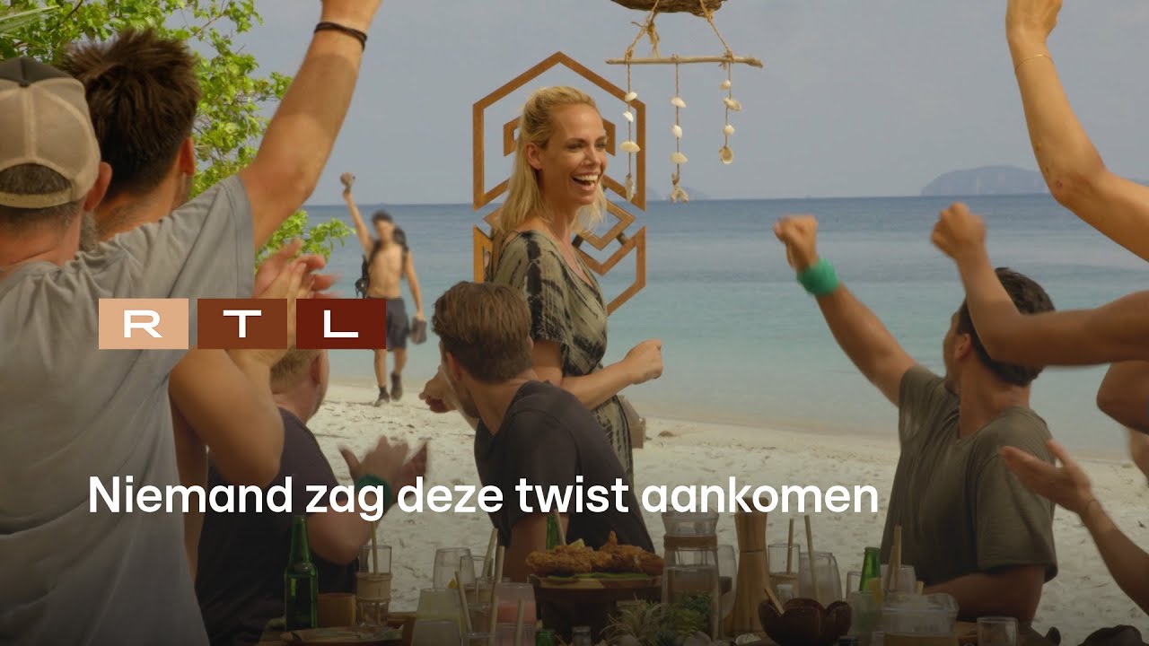 Kandidaten in shock: twee afvallers schuiven aan bij samensmeltingsdiner | Expeditie Robinson