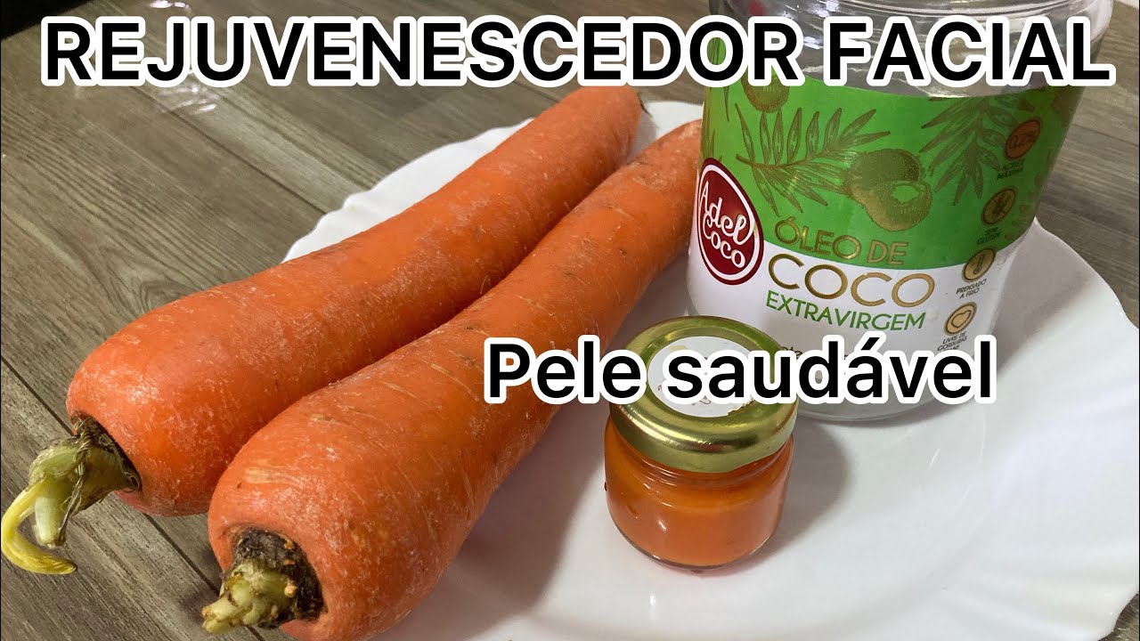 REJUVENESCEDOR FACIAL COM CENOURA/ÓLEO DE COCO#pele#rosto