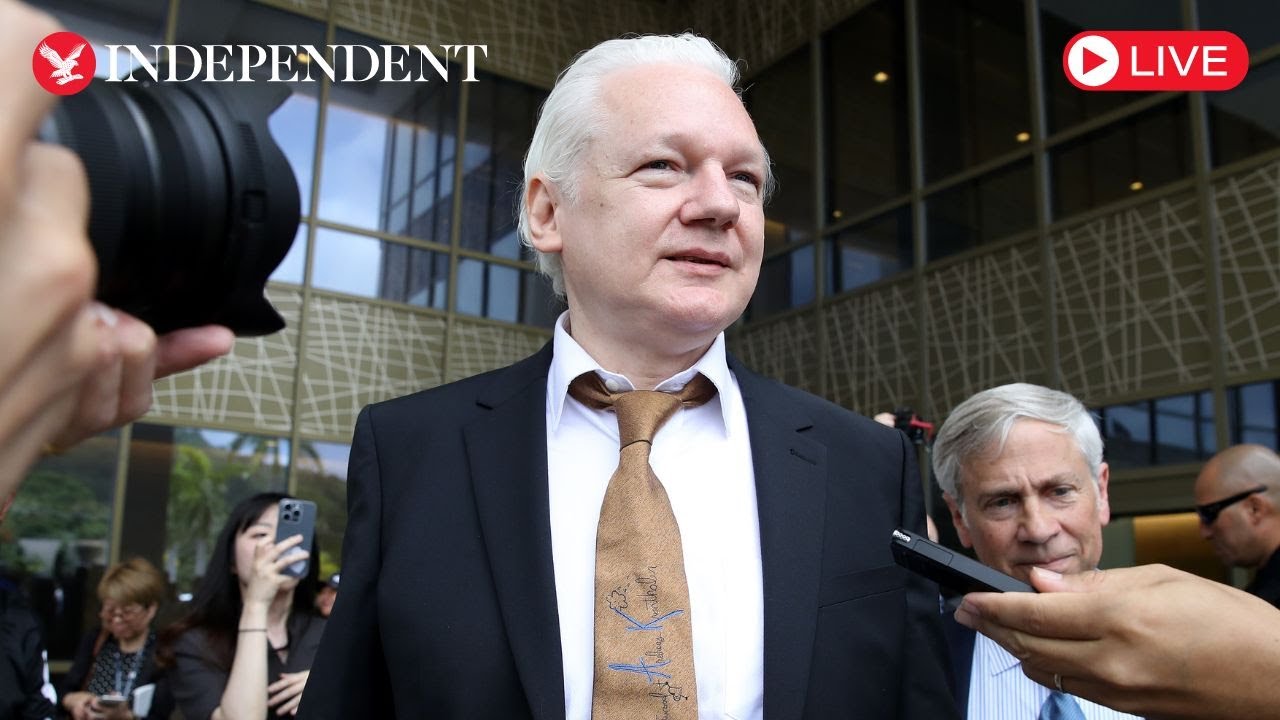 Live: WikiLeaks' founder Assange speaks in his first public appearance after being freed from jail
