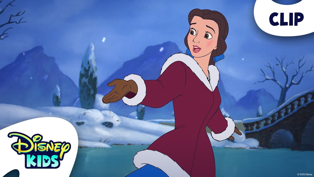 Belle and Beast Go Ice Skating ⛸️🧊 | Beauty and the Beast: The Enchanted Christmas | @Disney Kids