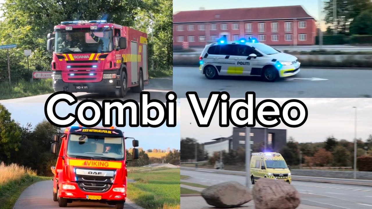 Combivideo fra Danmark, Politi-Brand-Redning. Combi video from Denmark. Kombi video aus Dänemark