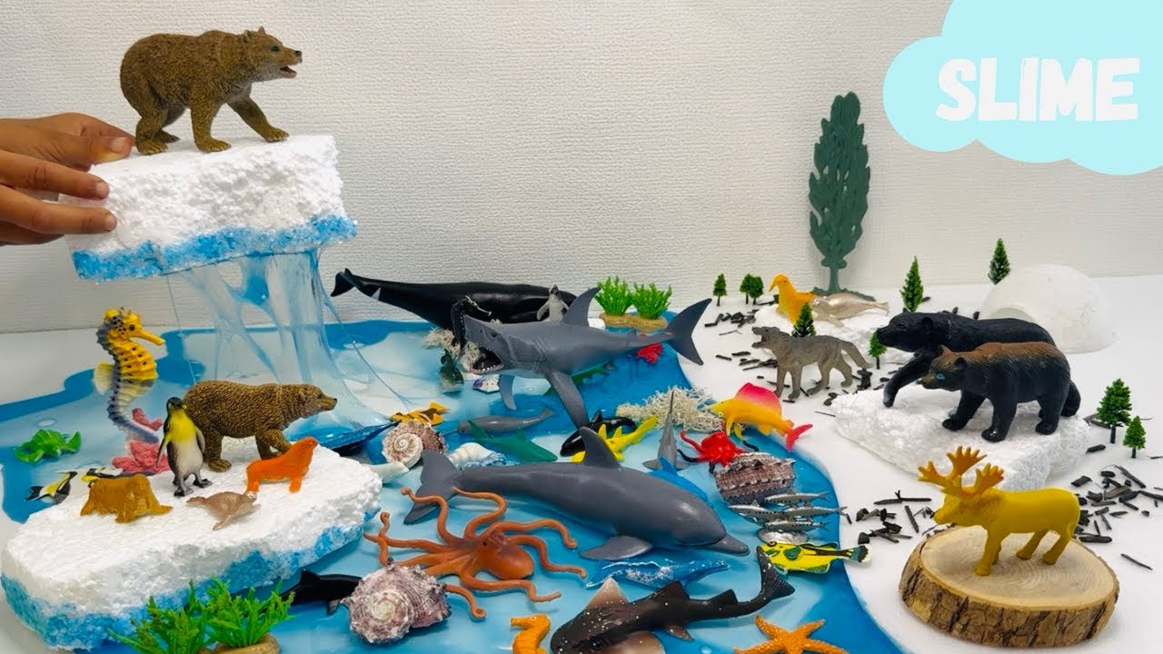 Rencontre les animaux polaires | Slime vidéo | Mini world | Diorama