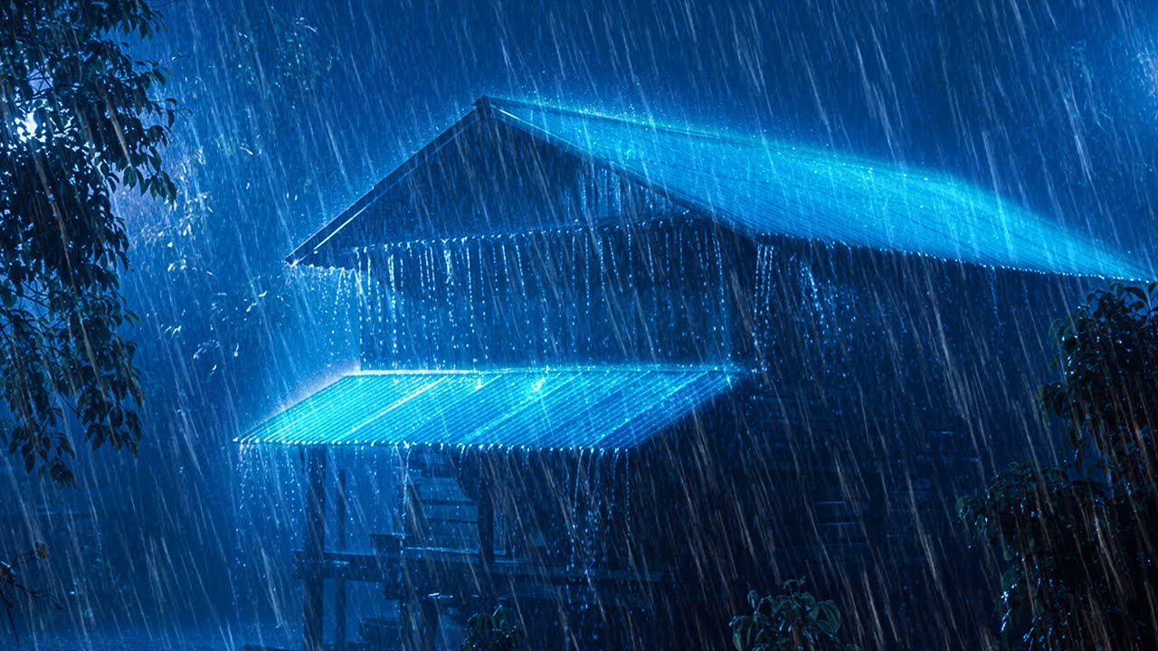 Stop Overthinking Tonight with Heavy Rain & Thunder on Metal Roof at Night