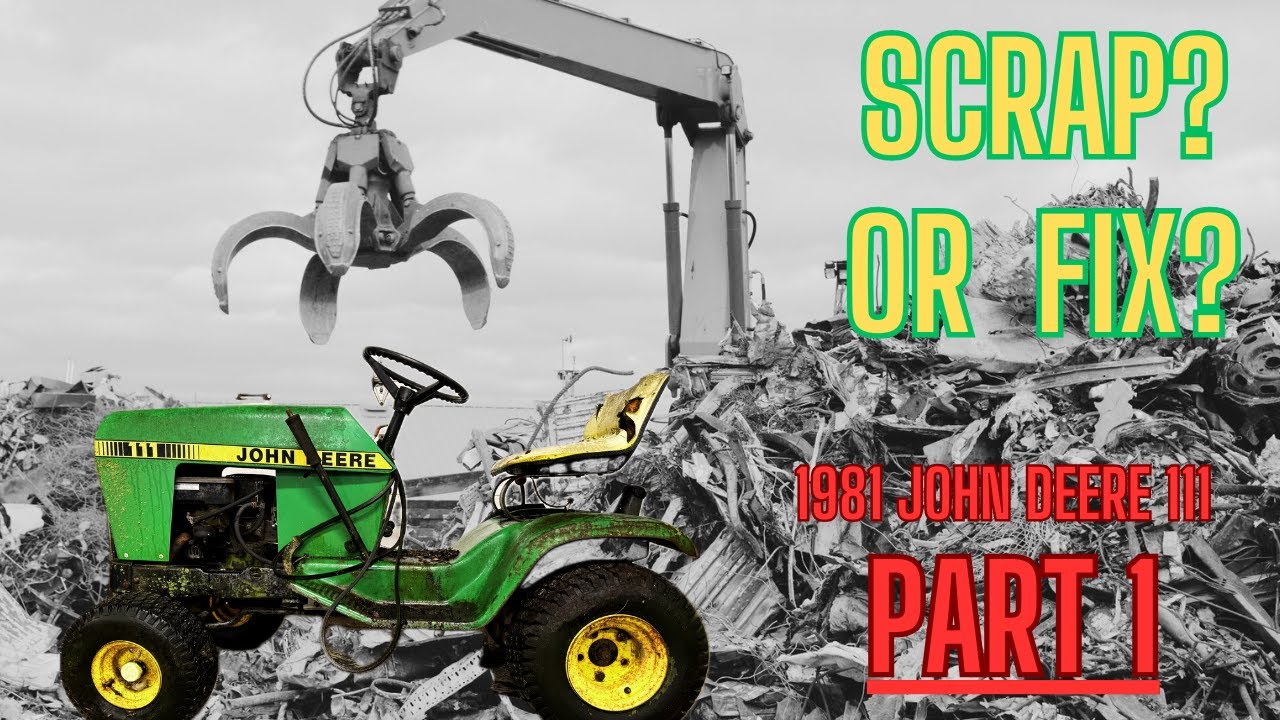 * ЧАСТЬ 1 * Сдайте на слом или почините! Садовый трактор John Deere 111 1981 года с двигателем Br...