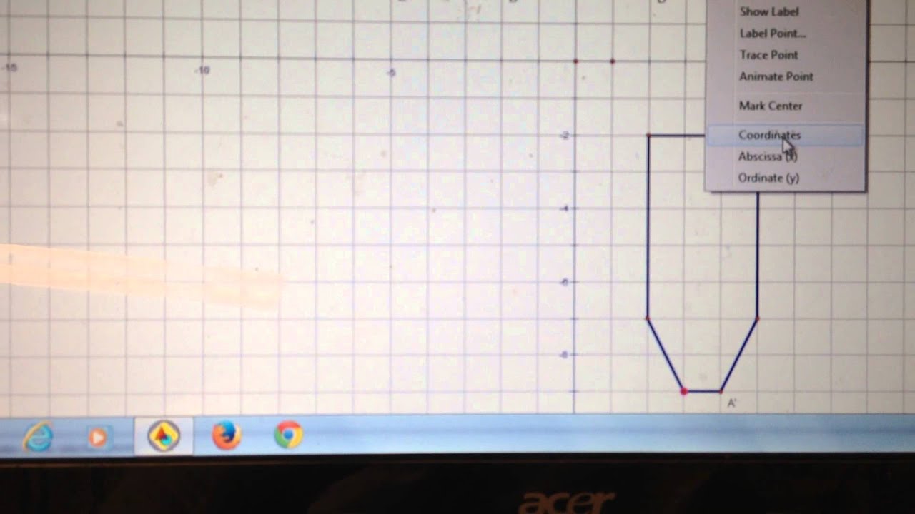 Gr7 Math Transformational Geometry: Rotations about the origin & fixed coordinate