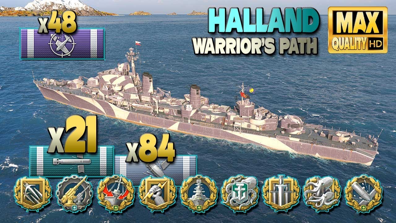 Эсминец Halland в циклоне - World of Warships