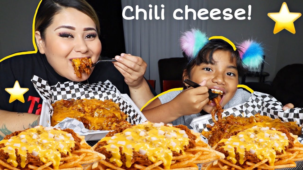 *CHEESY* Chili Cheese Curly Fries Mukbang/Eating Show *Tastee Motive* Chili Cheese Fries