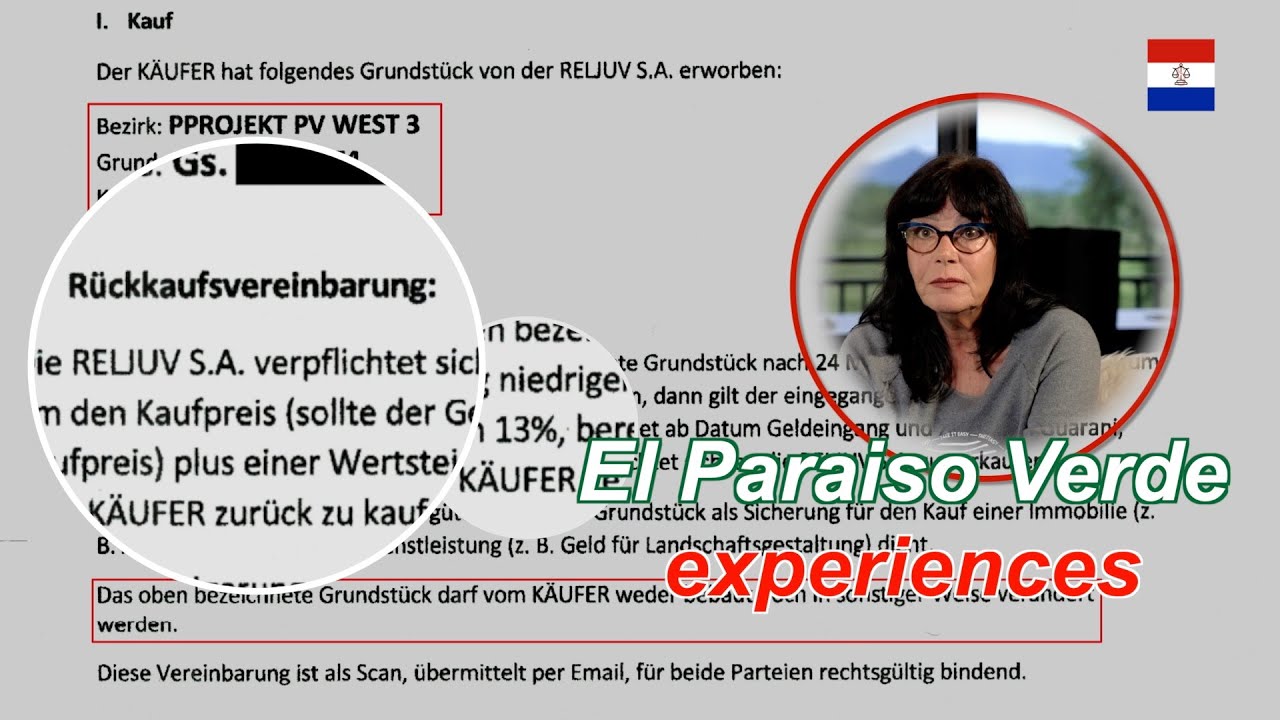 El Paraiso Verde - experience - Gaby erklärt die Geldanlage/Konto „Vorsorgegrundstück“  Paraguay