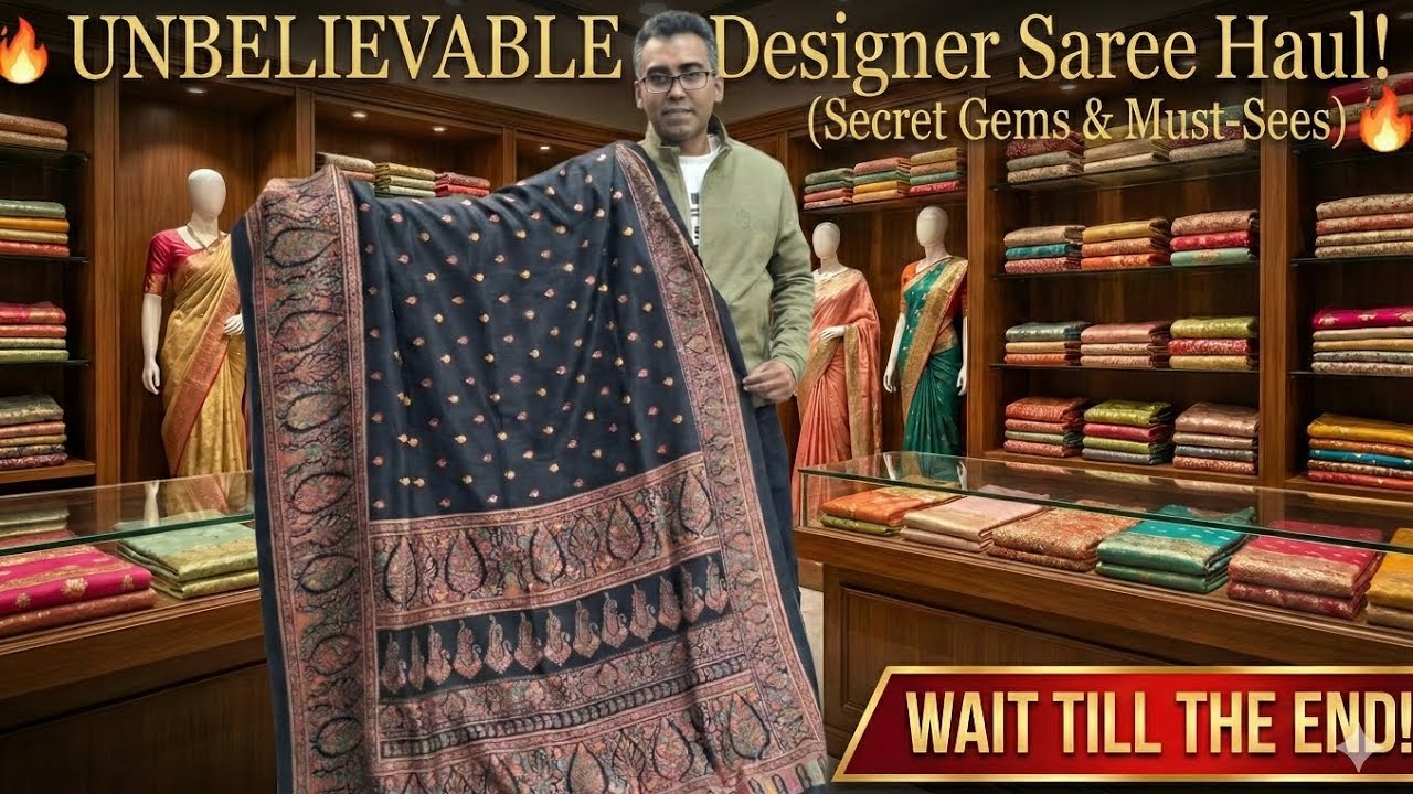 ​2026 Latest Designer Saree Haul: Tassar Kalahasti & Work Sarees in Kolkata! #abaranisaltlake #India
