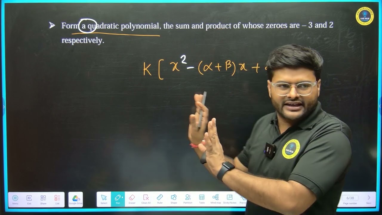 8.Find the quadratic polynomial whose zeroes are 3 and &ndash; 4 respectively.