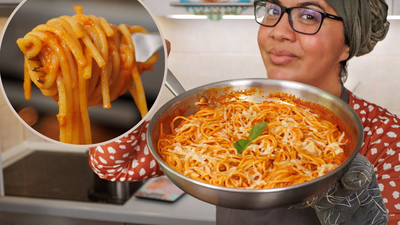 Este espagueti con tomate cremoso te va a sorprender