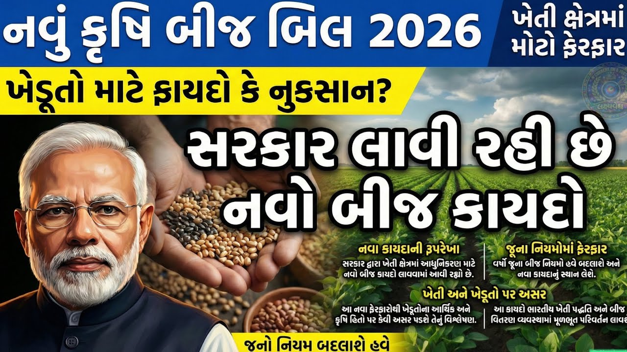 📢 ખેડૂત ભાઈઓ સાવધાન! 🛑 સંસદમાં આવનારું 'સીડ બિલ' શું છે? || ક્યુઆર કોડ અને સજાના નવા નિયમો જુઓ 📜||