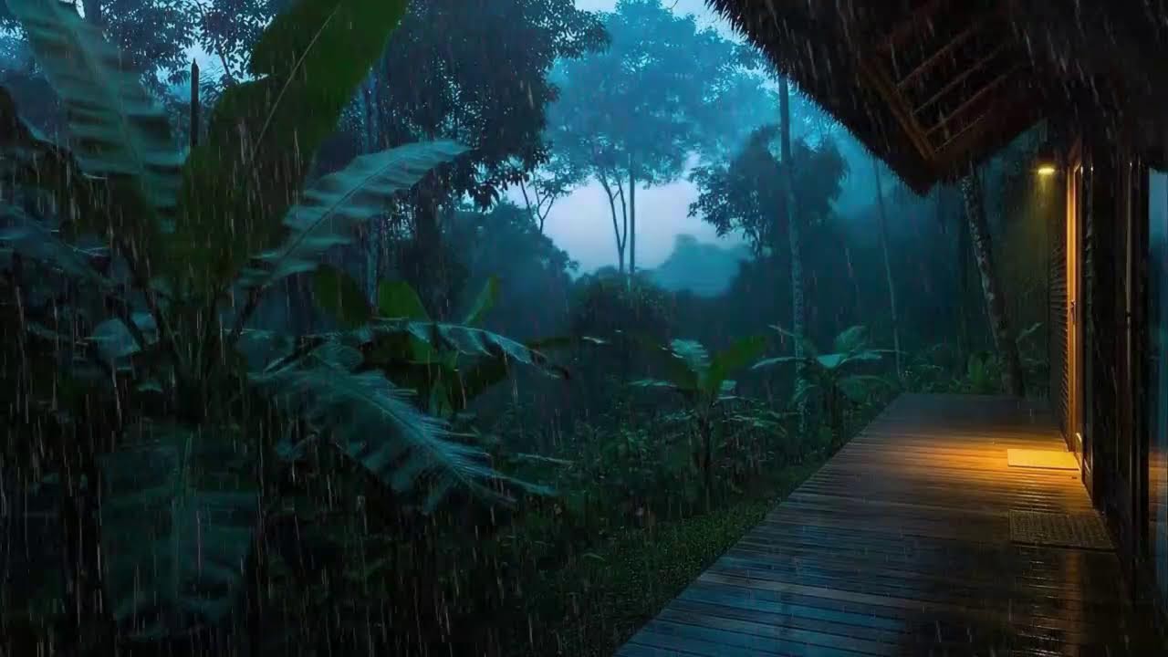 Deep Sleep Tonight with Soft Rain Sounds and Distant Rumble at Cozy Cabin 🌧️