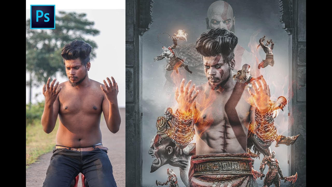 Photoshop God Of War Poster Manipulation Tutorial (EASY) Sony Jackson Photo Editing / photo Editing