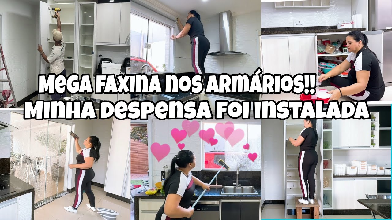 LIMPEZA / ORGANIZAÇÃO + TOUR PELOS ARMÁRIOS DA COZINHA !!