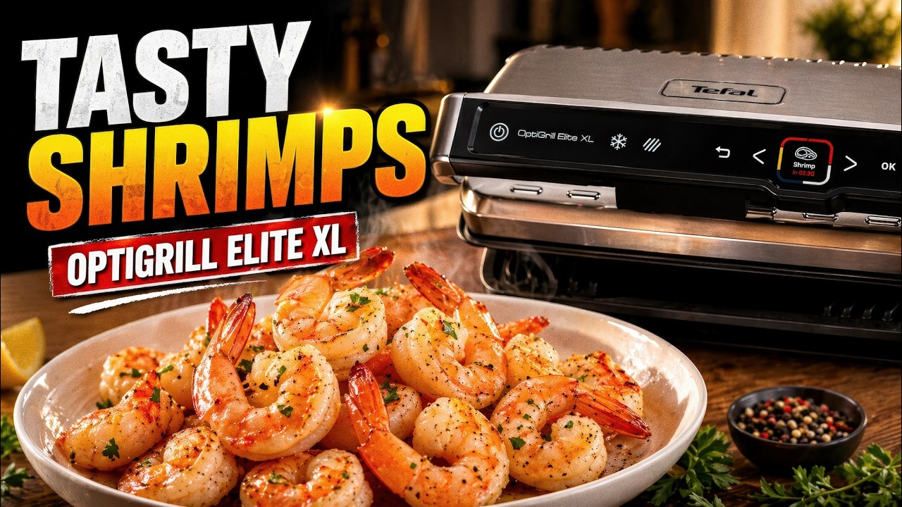 ► Tefal Optigrill Elite XL → Креветки Гриль