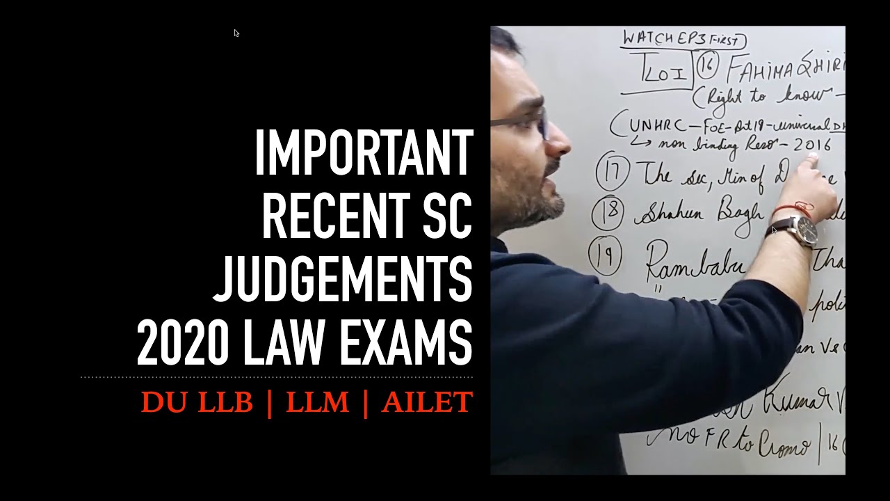 Legal current affairs EP 4 | Important Judgements List for DU LLB 2021 AILET 2021 |