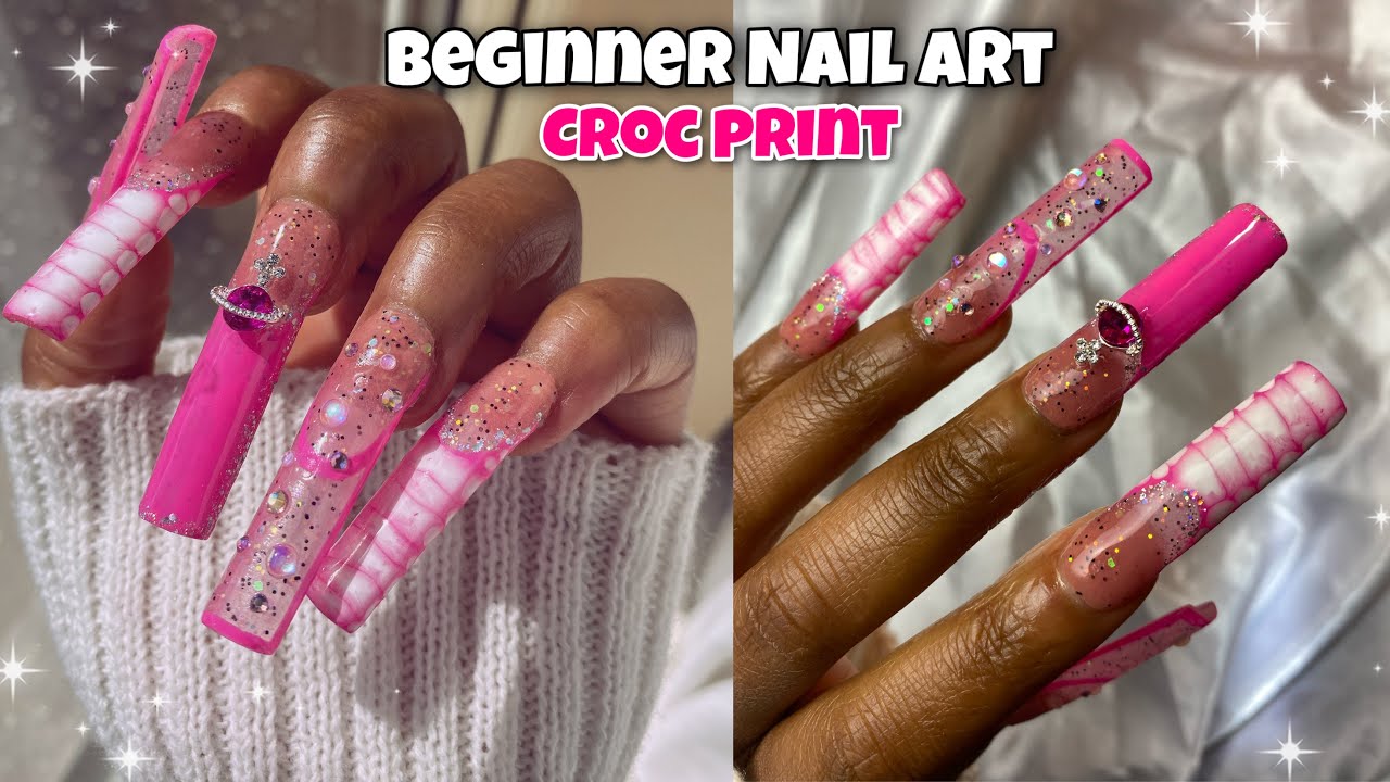 TESTING an AMAZON DIP POWDER | PRETTY DIVA DIRECT | Space Croc Print | Beginner Friendly Nail Art
