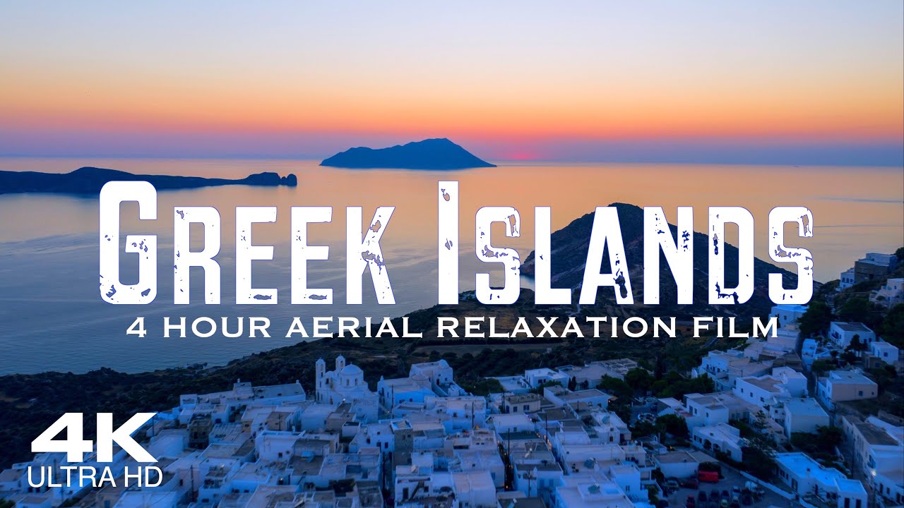 [4K] GREEK ISLANDS 2026 🇬🇷 4 Hour Aerial Drone Film 🎵 Study & Work Ambient Piano Relaxation GREECE