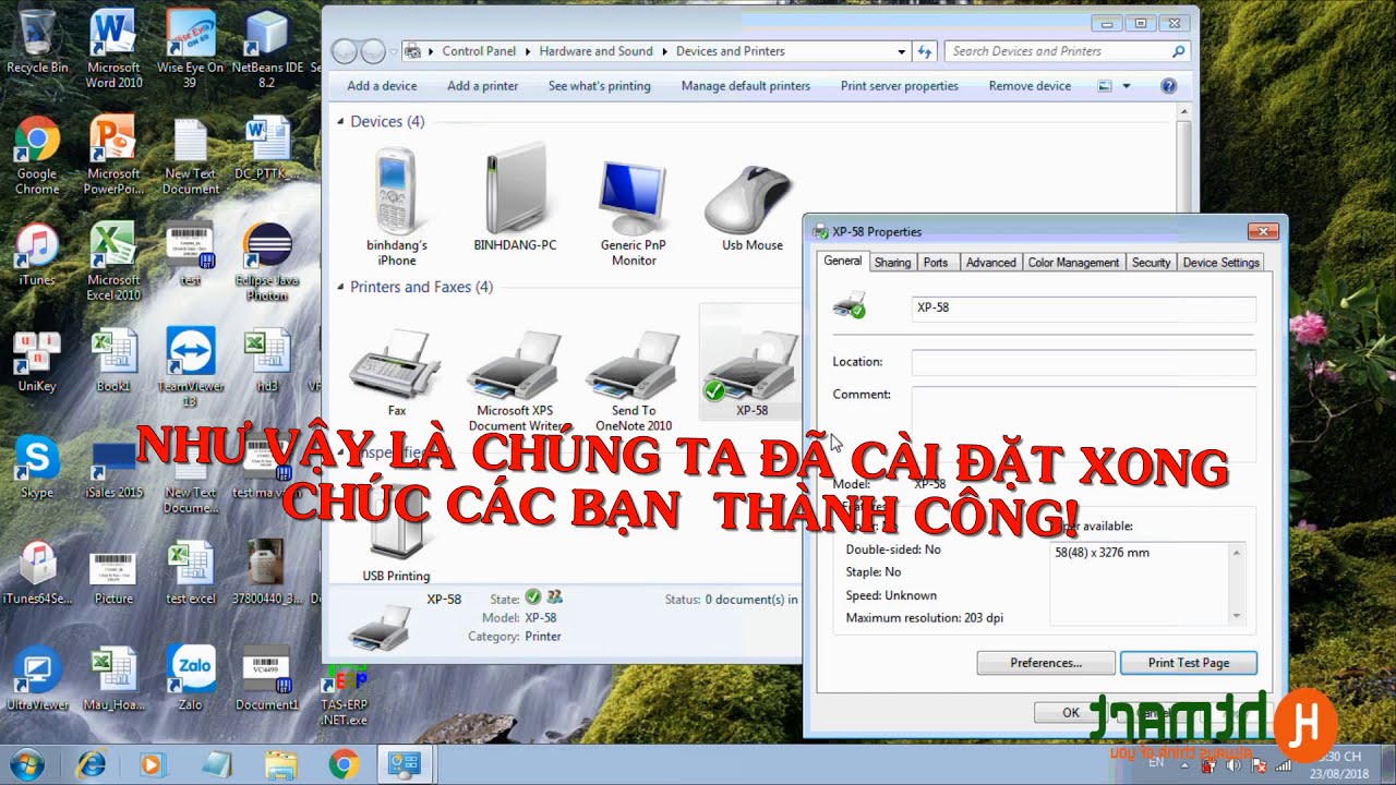 M&aacute;y In H&oacute;a Đơn - Hướng Dẫn Test V&agrave; C&agrave;i Driver M&aacute;y In H&oacute;a Đơn Xprinter Xp- 58IIH