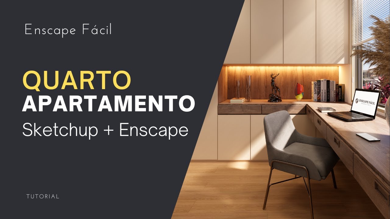 AULA - Quarto Apartamento (Sketchup + Enscape) TUTORIAL COMPLETO #enscape