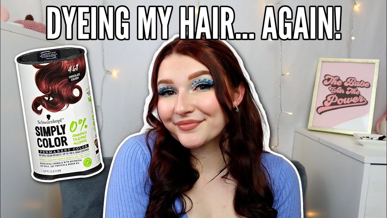DYEING MY HAIR CHOCOLATE CHERRY! | Schwarzkopf Simply Color