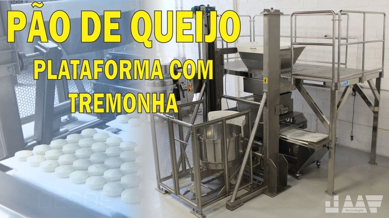 M&Aacute;QUINA DE P&Atilde;O DE QUEIJO - PLATAFORMA COM TREMONHA (JMF 200 PA) | JMF TECNOLOGIA