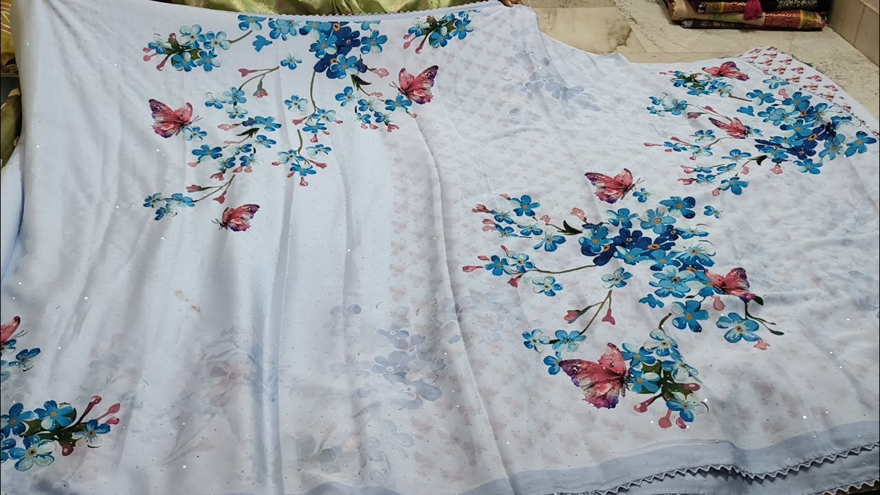 Tusser , Georgette work sarees any at 999/- free shipping #9652939111 