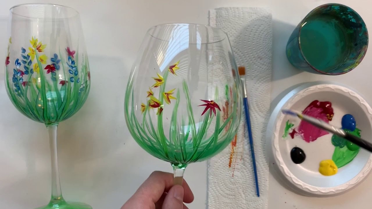Floral Wine Glass Paint Kit