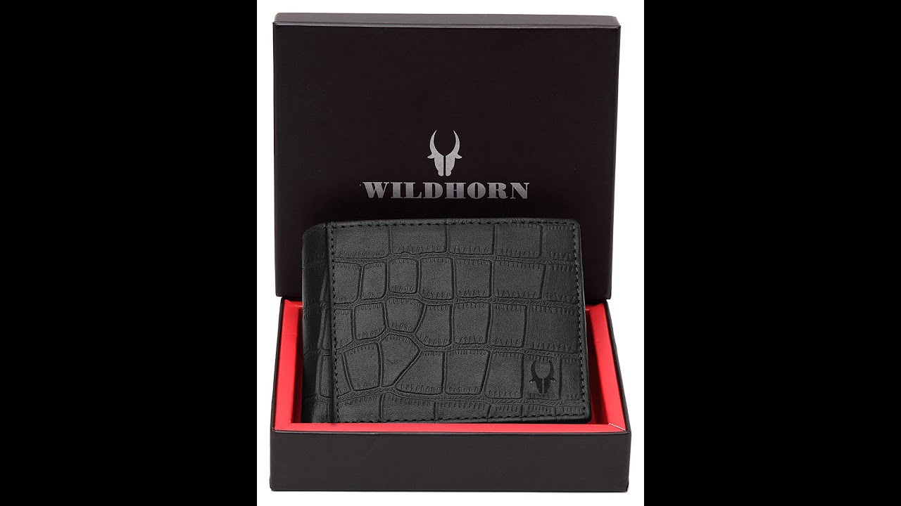 Unboxing WildHorn Mens Leather Wallet (Black Croco) and Review
