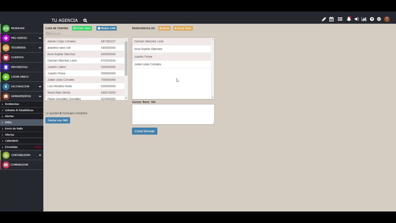 Envia Sms's a tus clientes desde Siturweb