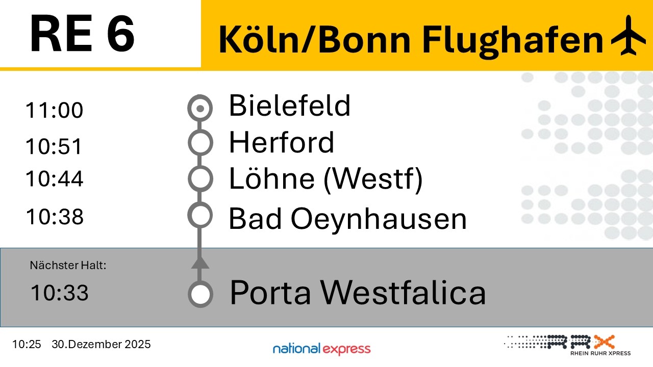 RE6 (RRX) NRW Ansagen