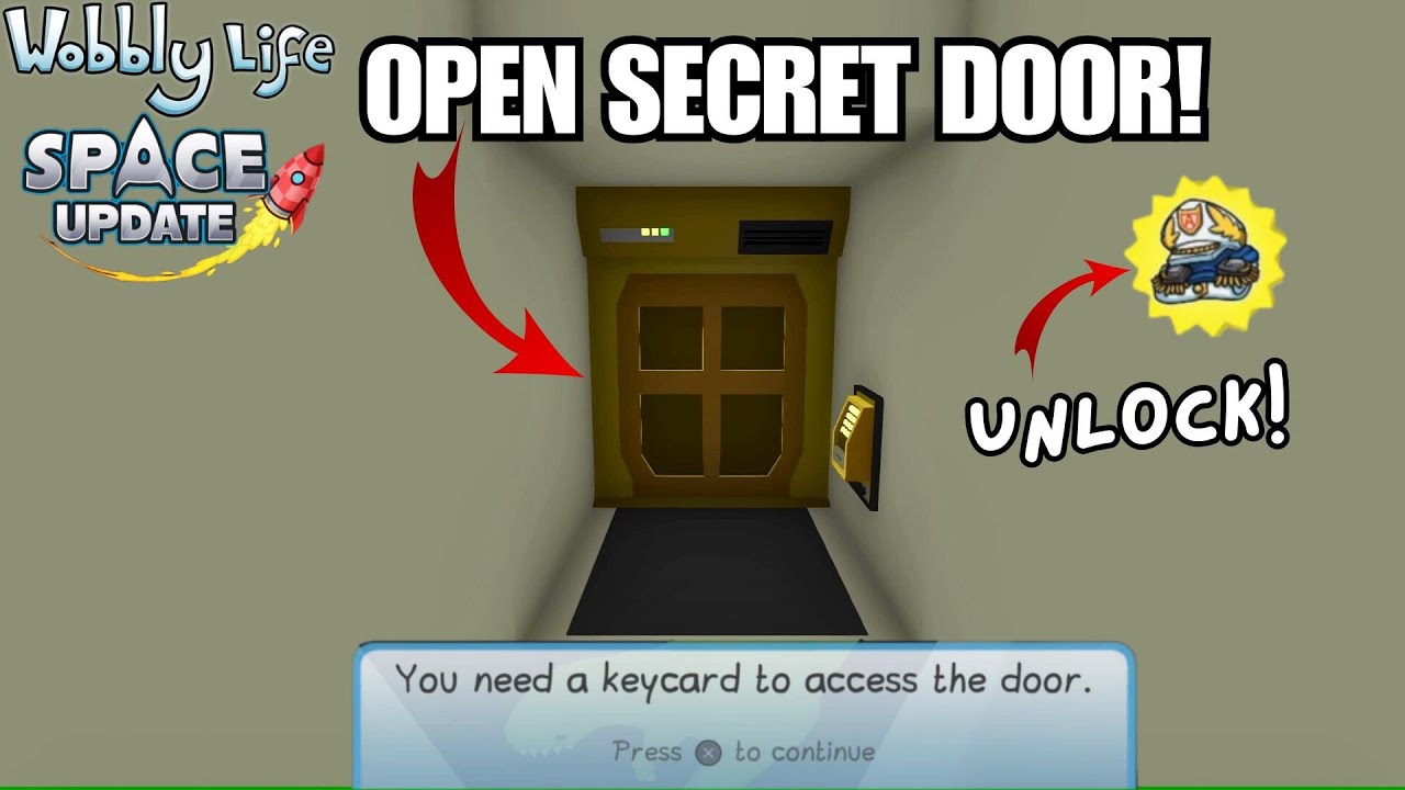 KEYCARD LOCATION for SECRET DOOR in SPACE PORT! UNLOCK SPACE CAPTAIN! Wobbly Life Space Update