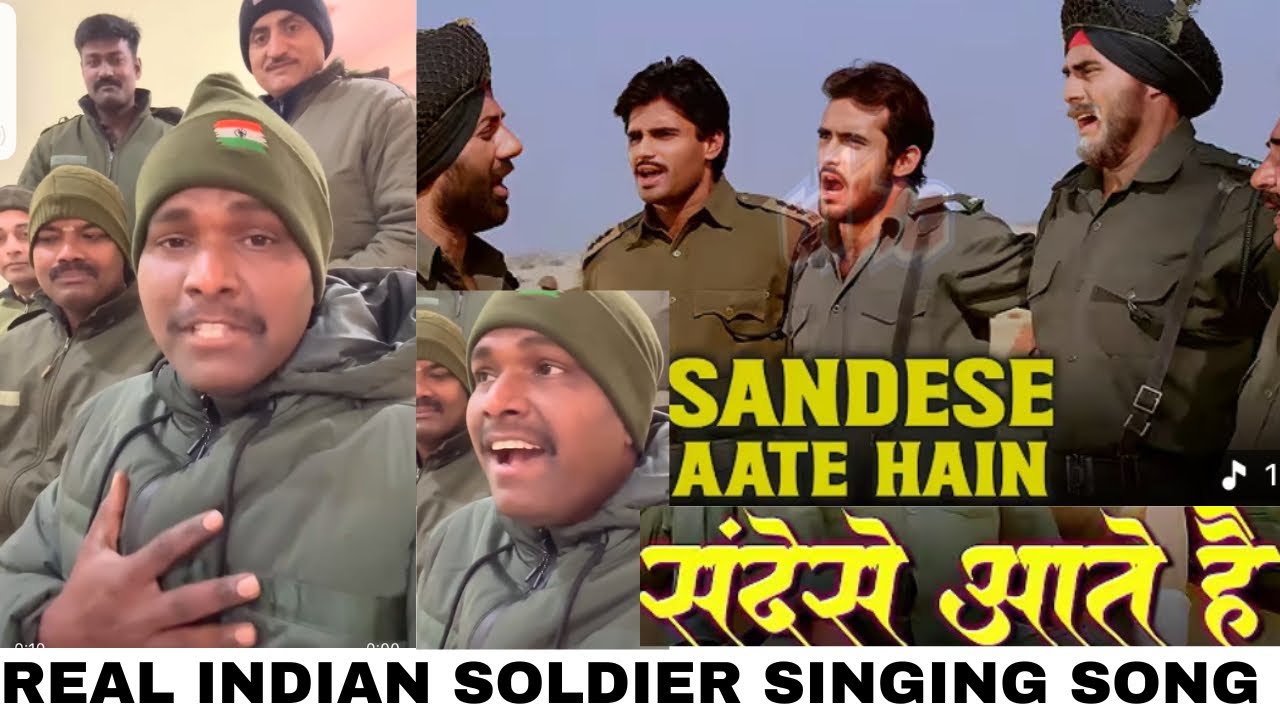 NO AUTOTUNE - Indian army singing sandese aate hai song pure talent Real hero army bharat 