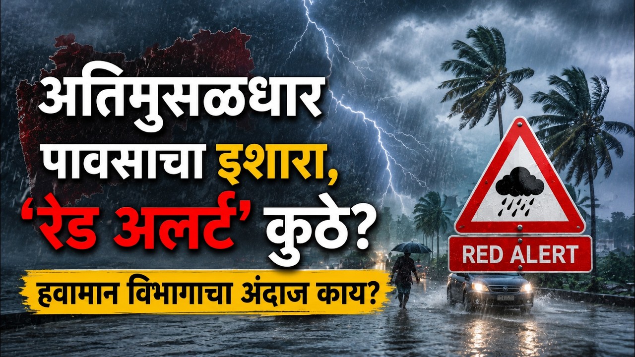 maharashtra weather update:'या' भागांना अतिमुसळधार पावसाचा इशारा; &lsquo;रेड&rsquo; आणि &lsquo;ऑरेंज अलर्ट&rsquo; कुठे?|PK1