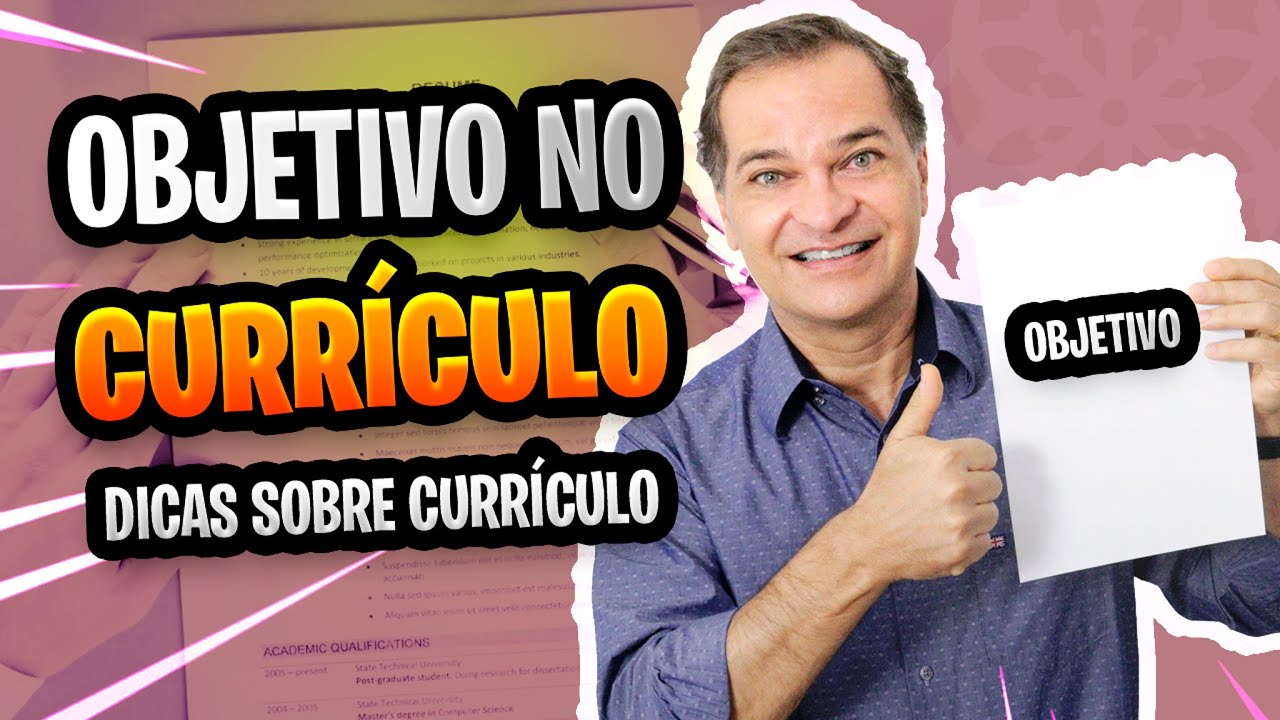 O que colocar no OBJETIVO NO CURRÍCULO - [DÚVIDAS SOBRE CURRÍCULO]