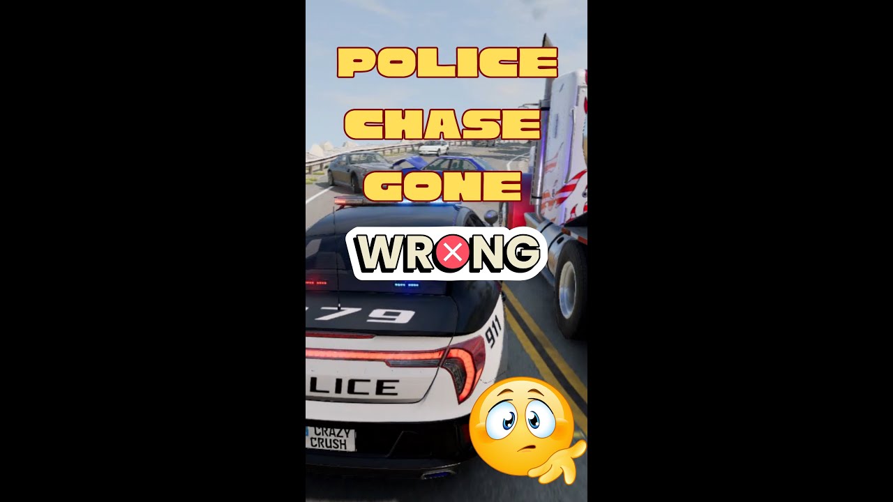 Police Chase BeamNG  #crashdriven #beamngcrashes #crashtesting