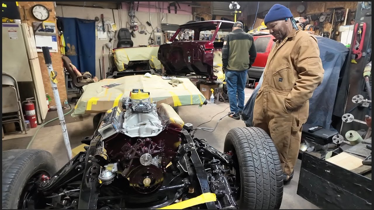 POPS TOOK THE C 10 TRUCK OFF THE FRAME & Custom Painted Everything
