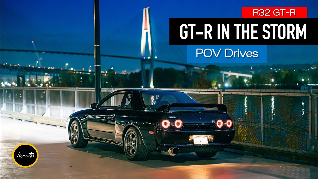 Midnight Rain Drive in a Nissan R32 GT-R | POV Through the City