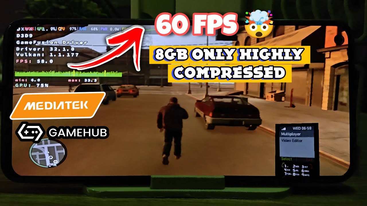 GTA IV Now Playable at 60 FPS on MediaTek! | GameHub Emulator Mali | Full Setting 