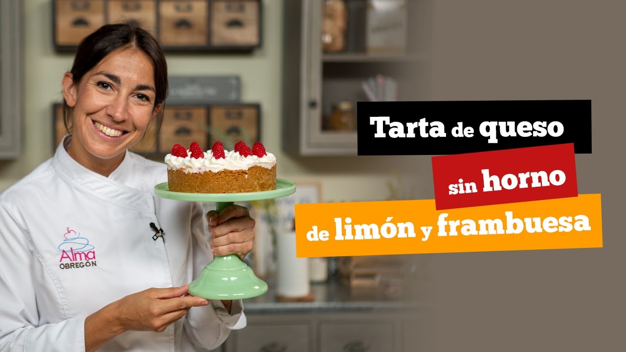 Tarta de queso sin horno de limón y frambuesa
