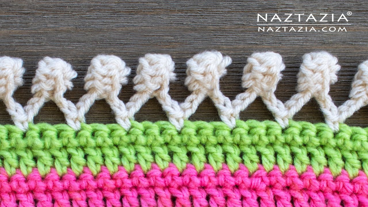 HOW to CROCHET POM POM BORDER EDGING Tutorial - DIY Stitch Pattern for Blanket Scarf or Shawl