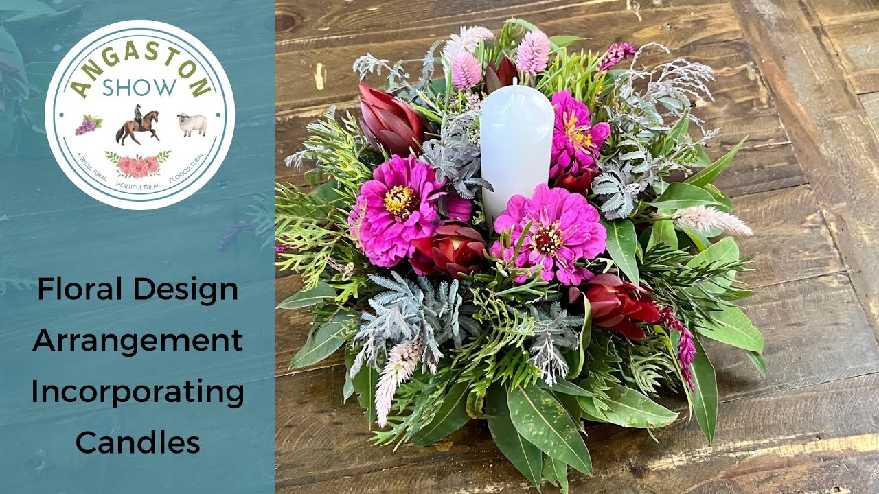 Floral Design Arrangement Incorporating Candles