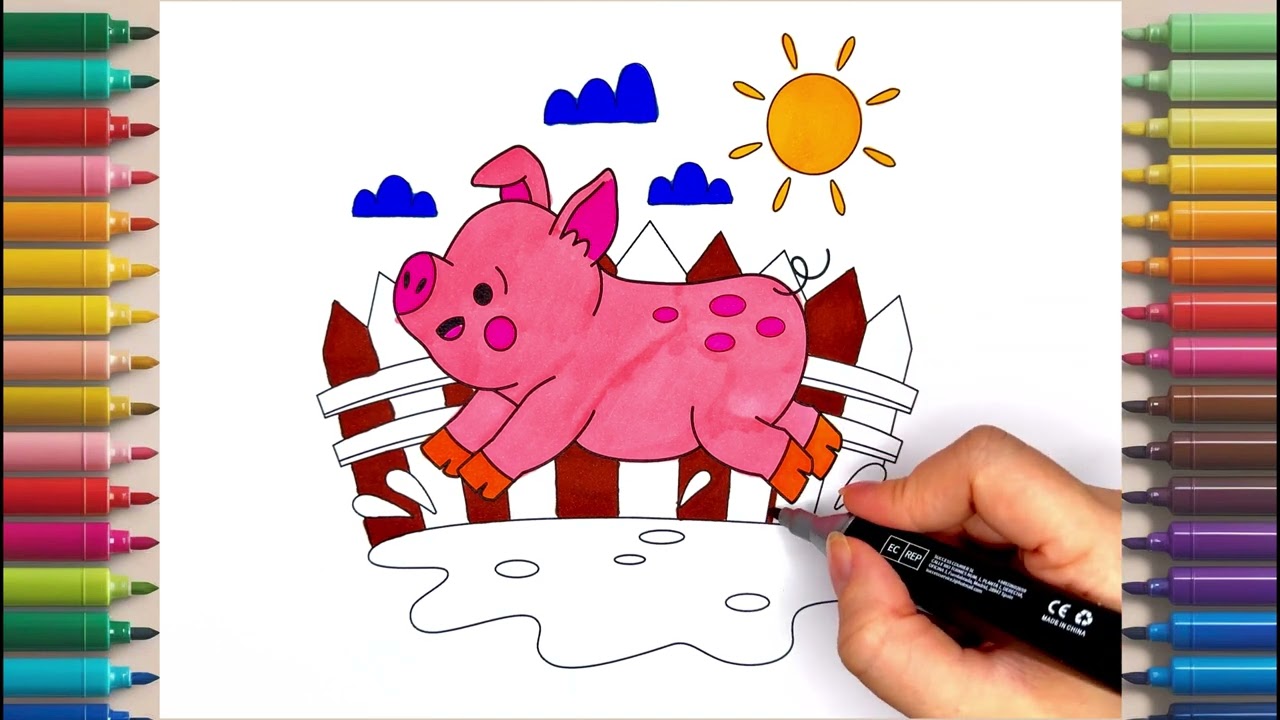 Coloreamos una Cerdita  | Dibujos para Niños