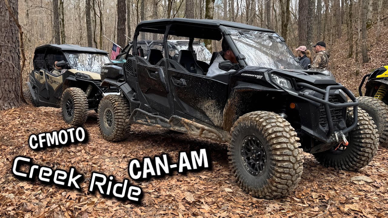 New Canam Commander Max vs CFMOTO ZFORCE 4 Seater Creek Ride & Trail Ride