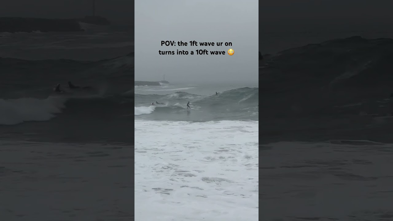 This wave grew from a 1ft side wave into a 10ft peak 😳 #waves #bigwaves #wedge #shorts