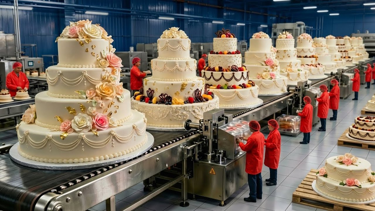 Inside the Cake Factory | Giant Cake Making Process | Thousands of Cakes Made Daily