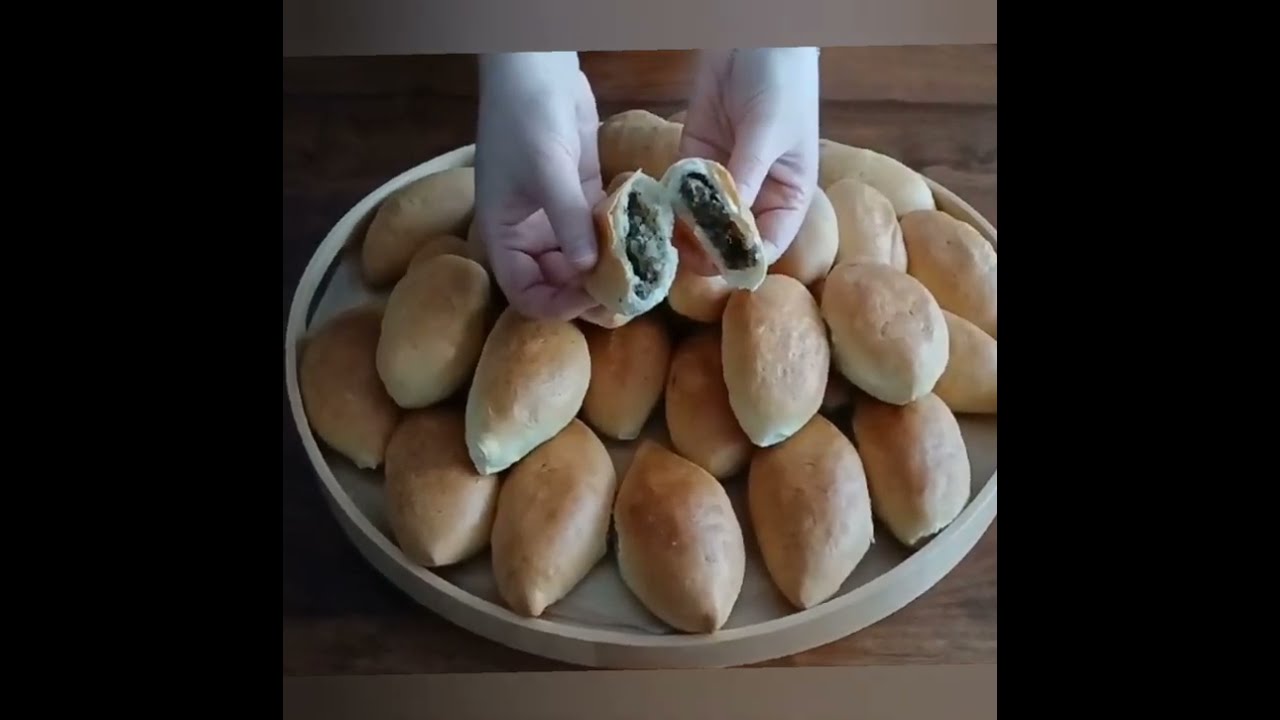 PIROSCHKI Pirogen gefüllte Teigtaschen im Backofen mit Innereien Kartoffeln 😋 Lecker ПИРОЖКИ