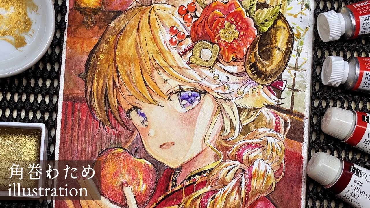 A scene of red and gold [Traditional art]