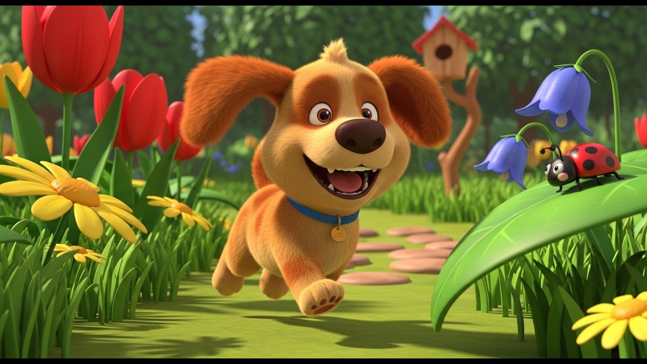Bobby Dog Runs and Plays | Fun Animal Rhyme for Kids | Nursery Rhymes & Sing-Along